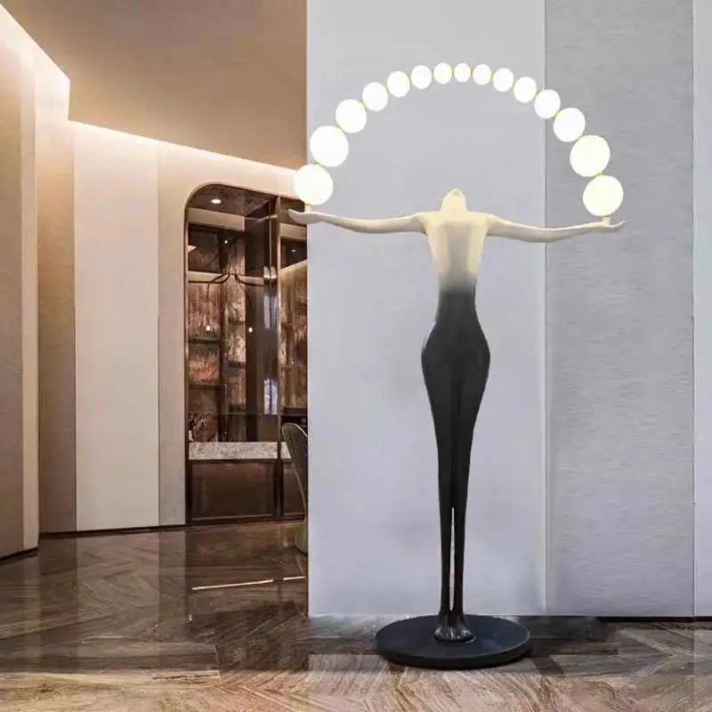 Lampadaire Fiber Sculpture chandelier Floor Lamp Human Lady Shaped