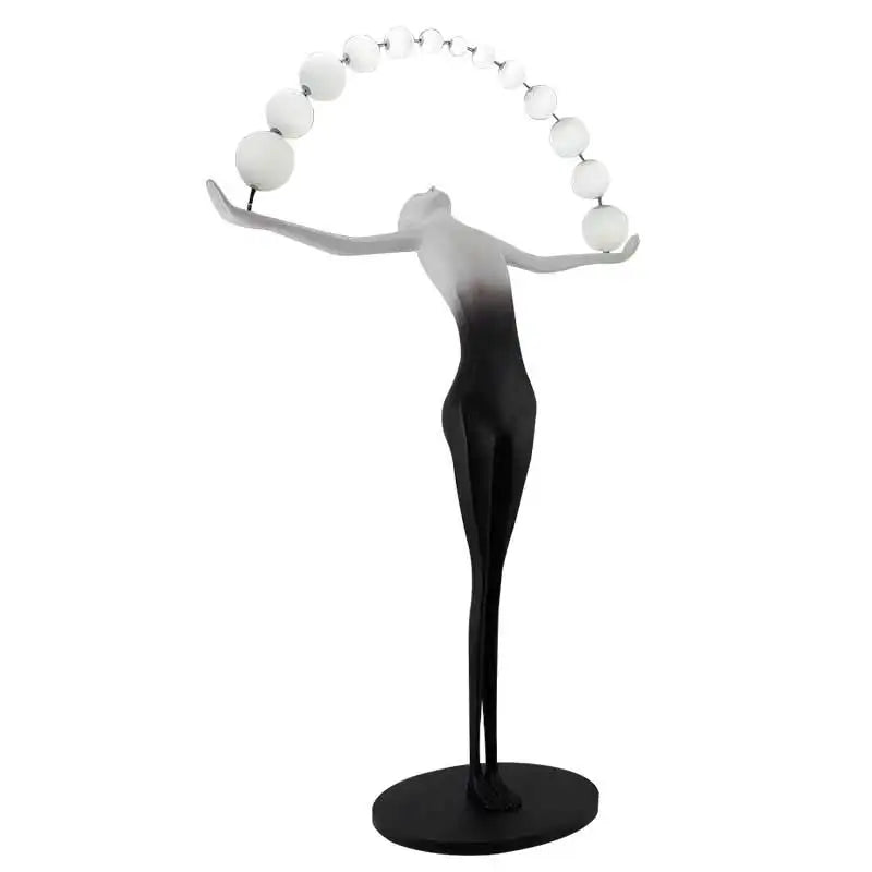 Lampadaire Fiber Sculpture chandelier Floor Lamp Human Lady Shaped