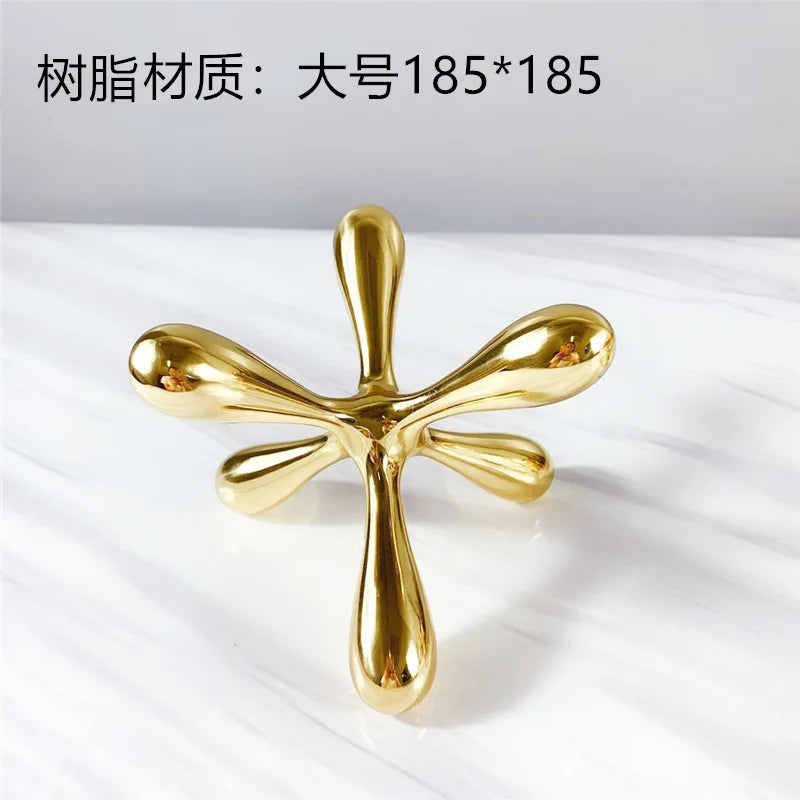Crystal cross paper-weight table decor
