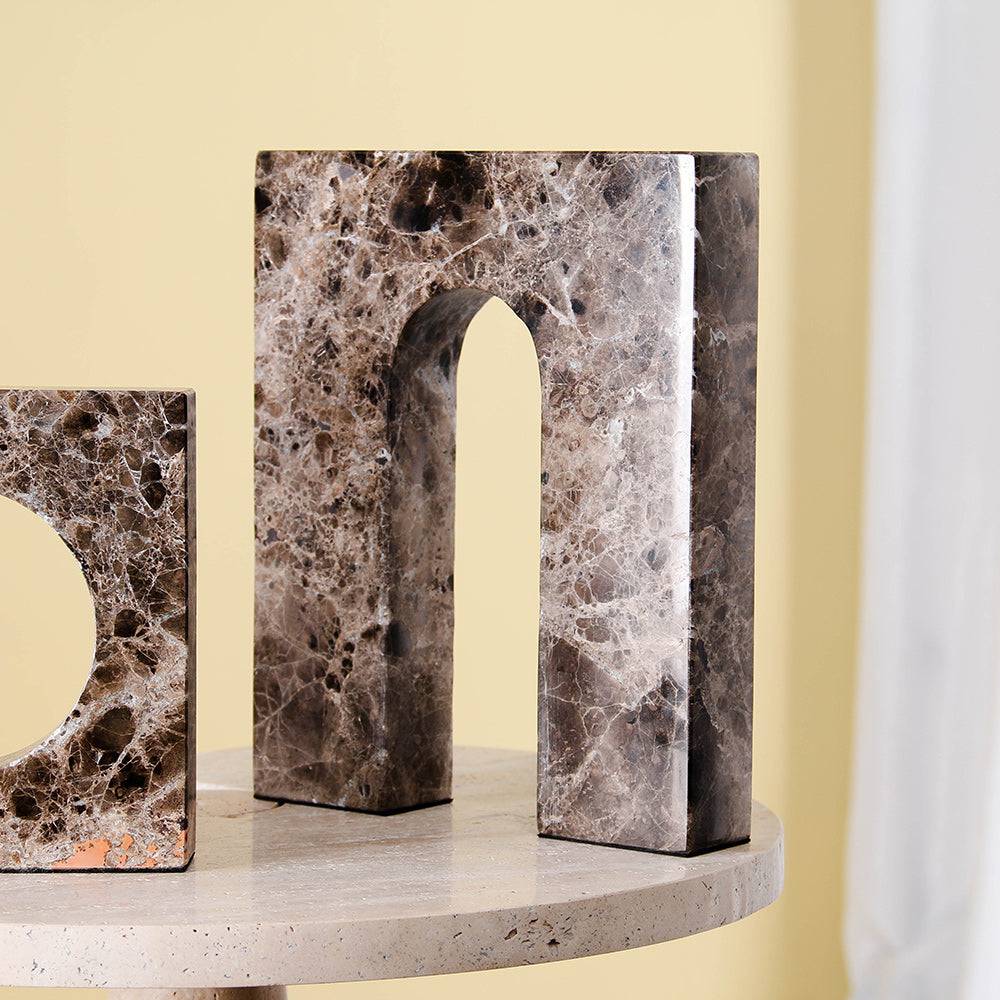 Gate Geometric Marble table Sculpture - Set of 2