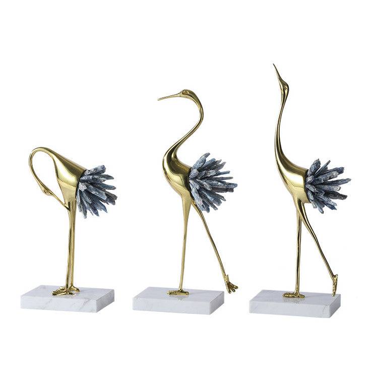 Crystal Crane table decor - set of 3