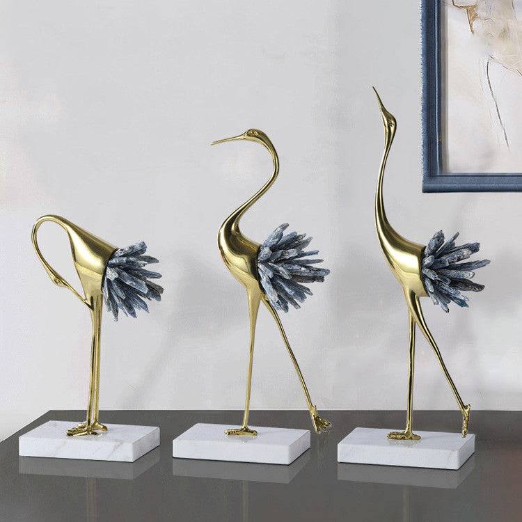 Crystal Crane table decor - set of 3