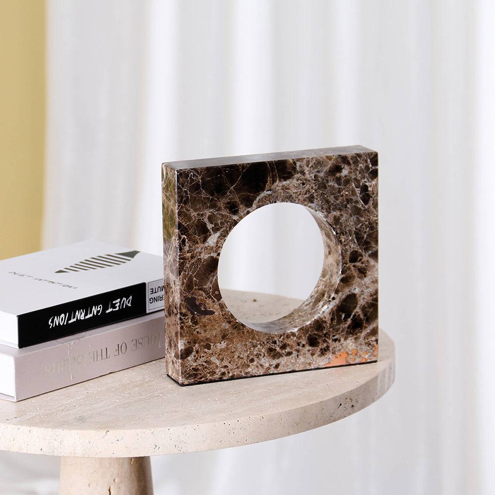 Gate Geometric Marble table Sculpture - Set of 2