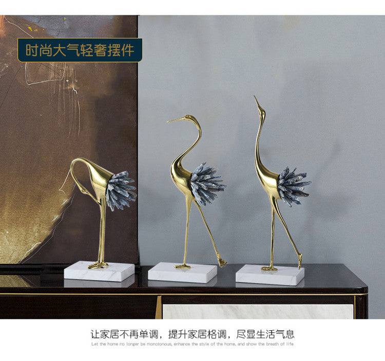 Crystal Crane table decor - set of 3