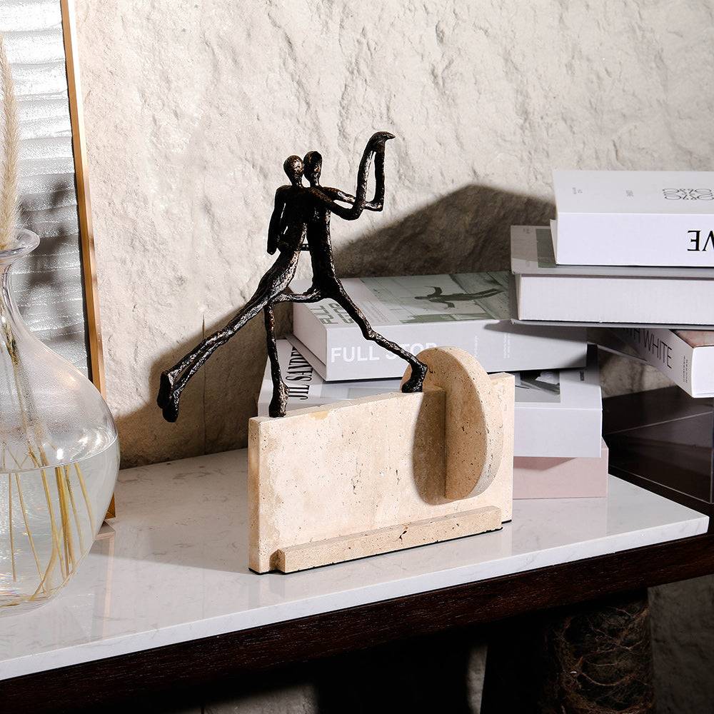 Couple Dancing in bench Marble Sculpture table decor