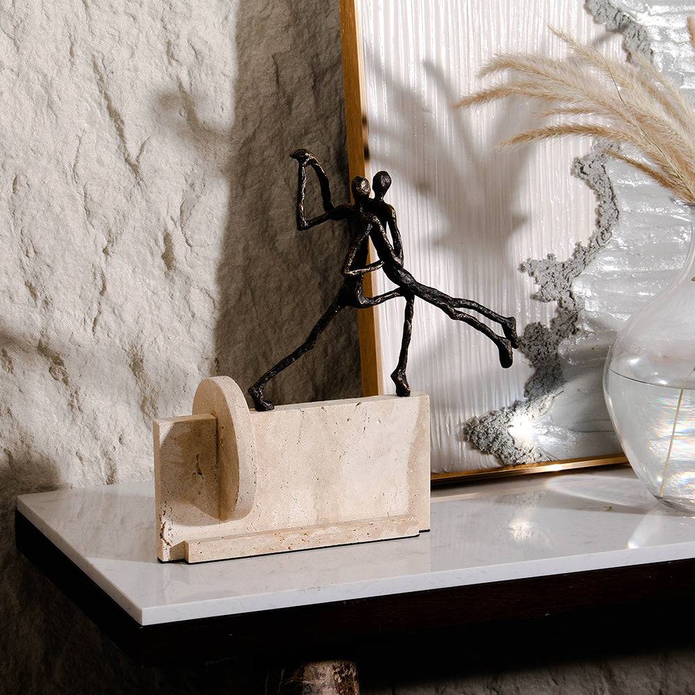 Couple Dancing in bench Marble Sculpture table decor