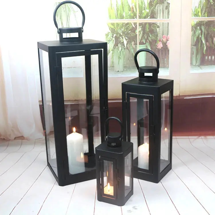 Black Metal Lantern - Set of 3