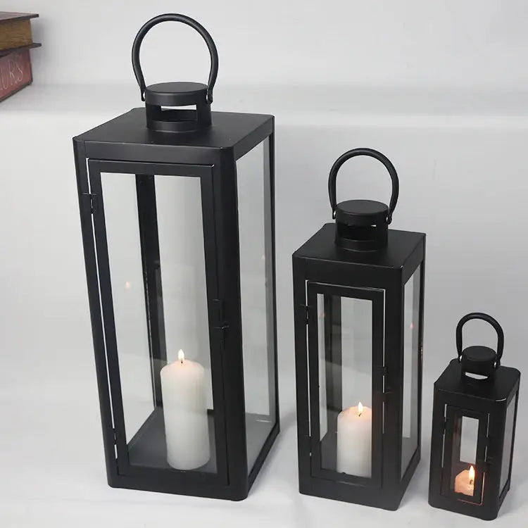 Black Metal Lantern - Set of 3