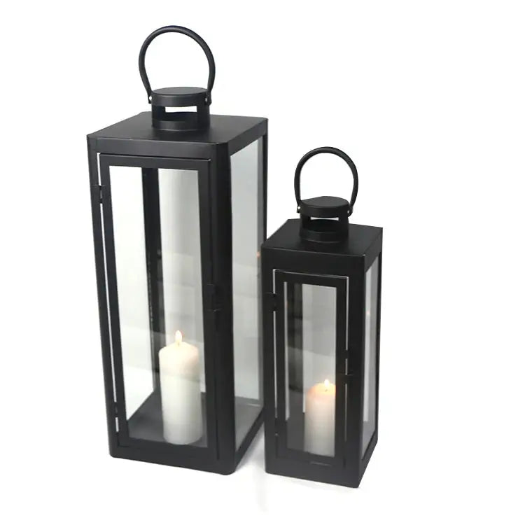 Black Metal Lantern - Set of 3