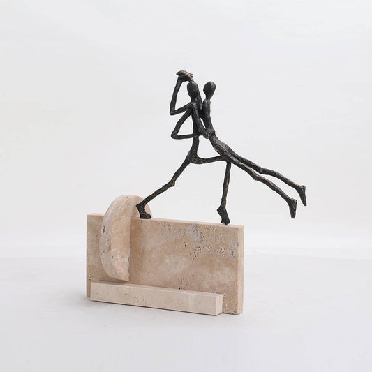 Couple Dancing in bench Marble Sculpture table decor