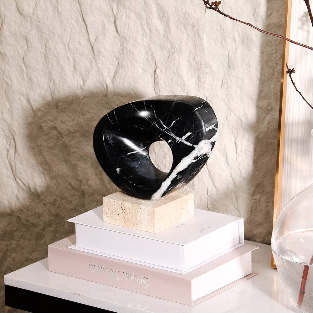 Geometric marble table Sculpture - 1 Piece