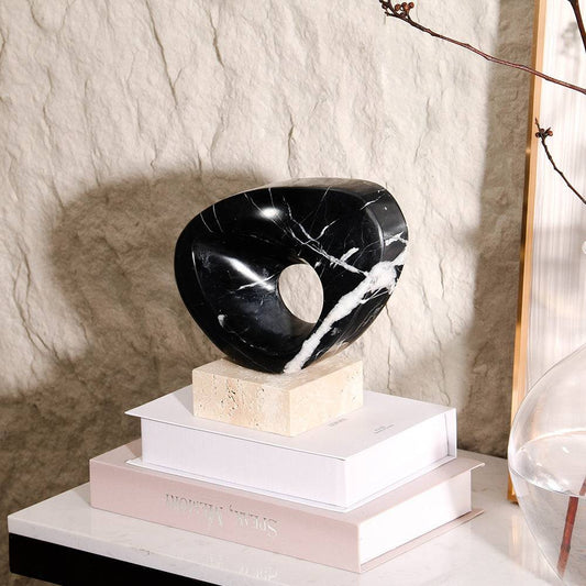 Geometric marble table Sculpture - 1 Piece