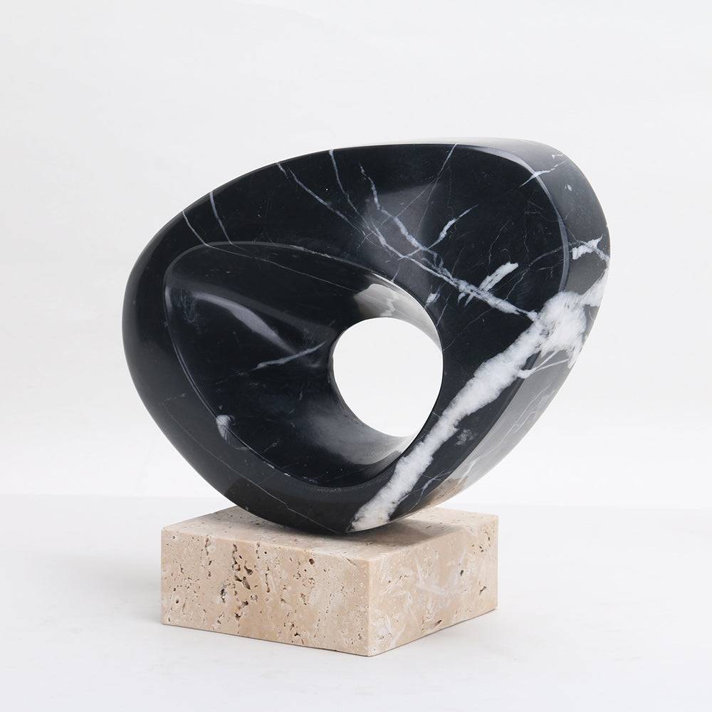 Geometric marble table Sculpture - 1 Piece
