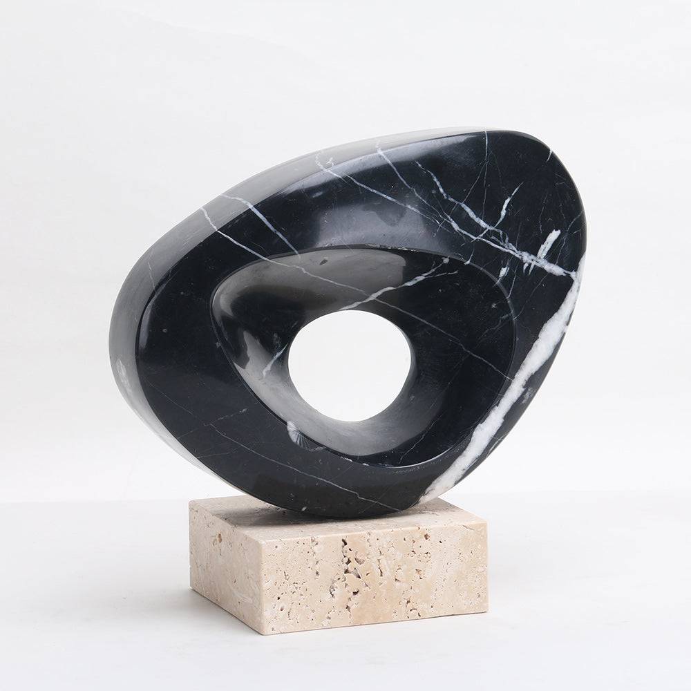 Geometric marble table Sculpture - 1 Piece