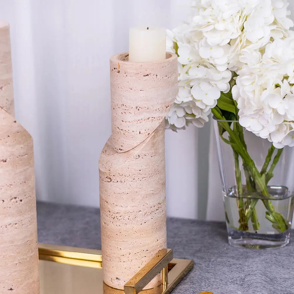 Abstract Marble Candle Holder - Set of 3