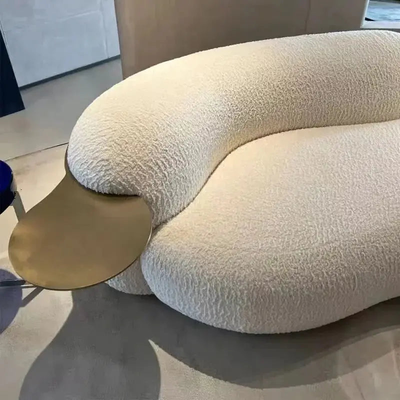 Curved Off-White Minimalist Luxury Sofa