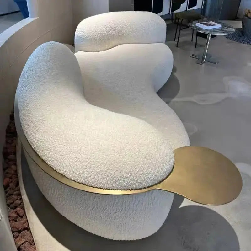 Curved Off-White Minimalist Luxury Sofa