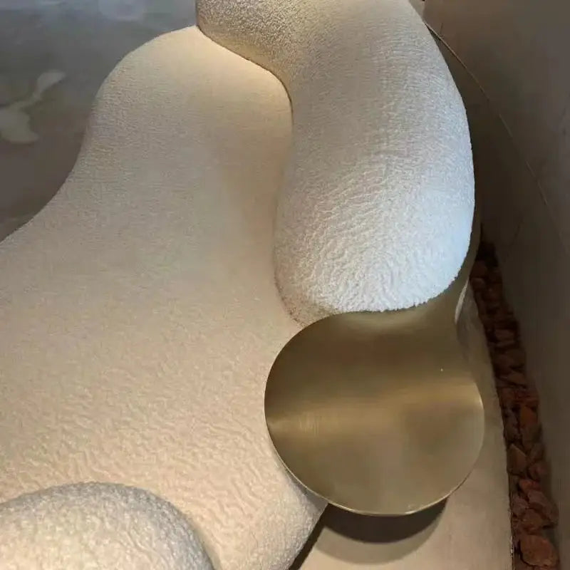 Curved Off-White Minimalist Luxury Sofa