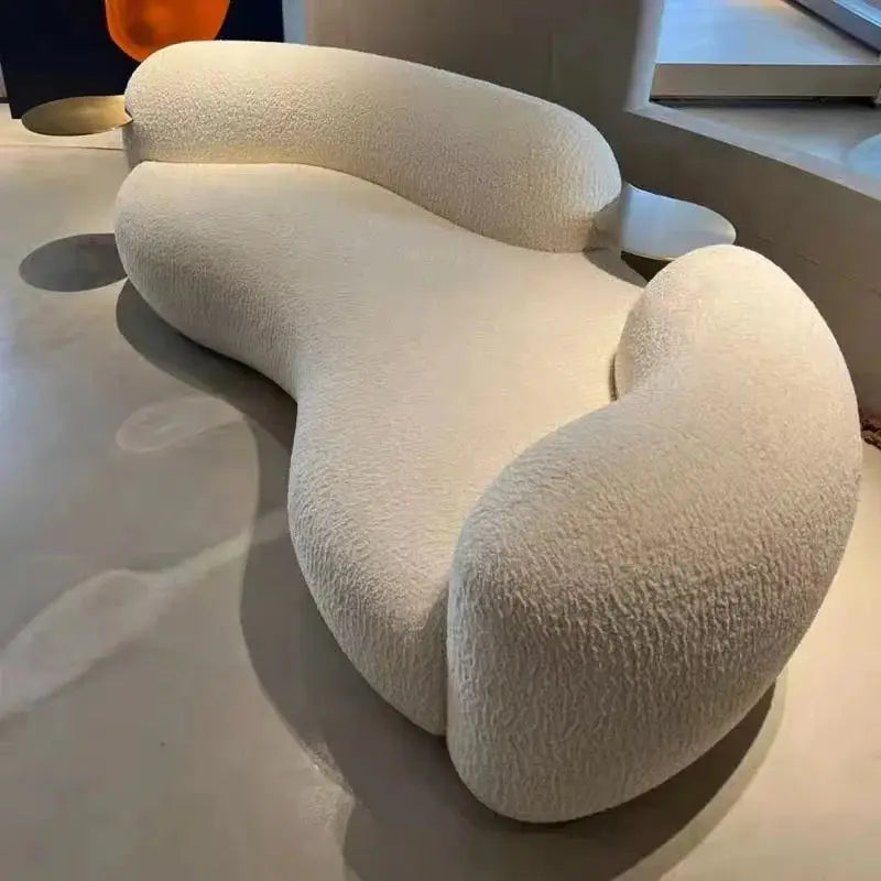 Curved Off-White Minimalist Luxury Sofa