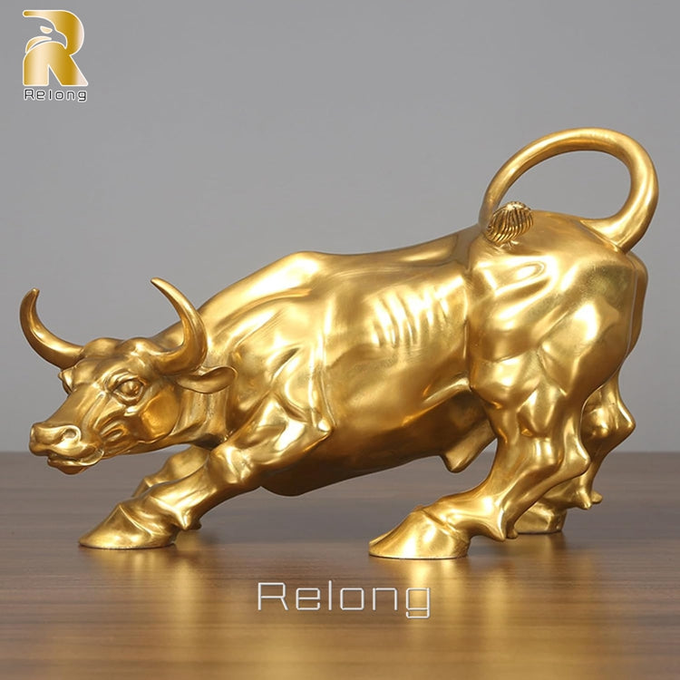 Brass Bull Statue Table Decor