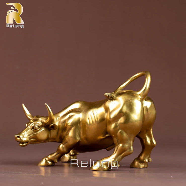 Brass Bull Statue Table Decor
