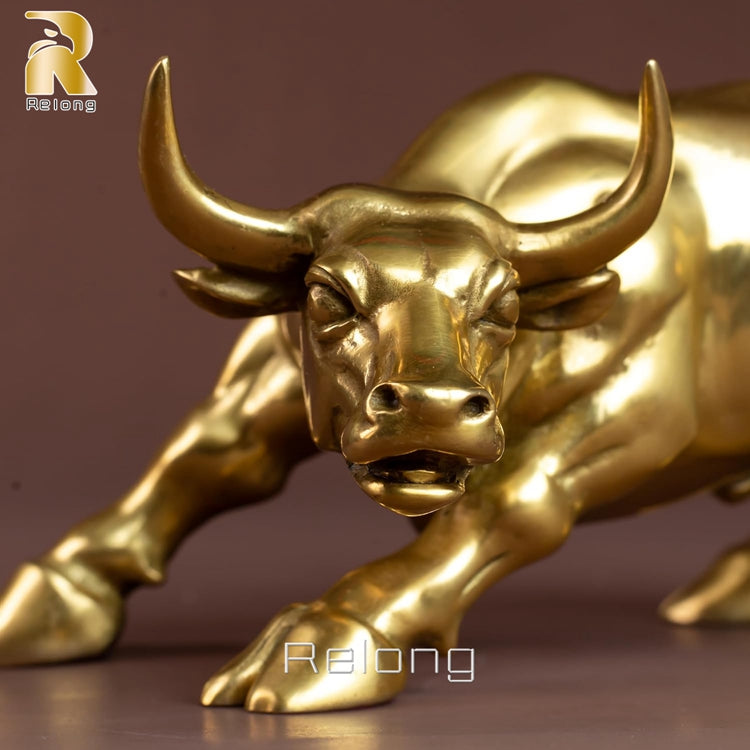 Brass Bull Statue Table Decor