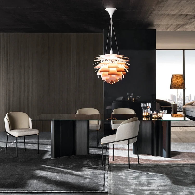 Minimalistic Luxurious Italian Marble Dining Table 6 seater