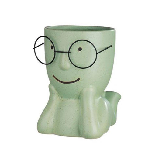 Cute optical laid boy face Ceramic table Vase