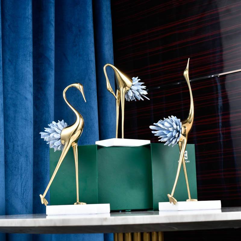 Crystal Crane table decor - set of 3