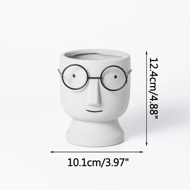 Optical face table vase -  1 piece - big & small size