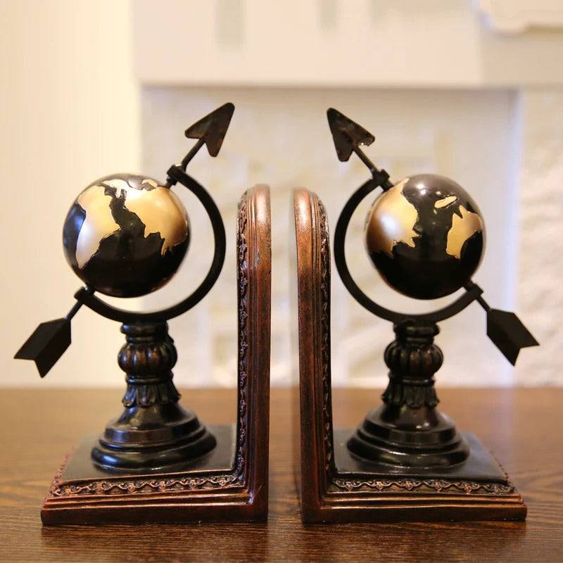 European Style Globe Bookends- Set of 2