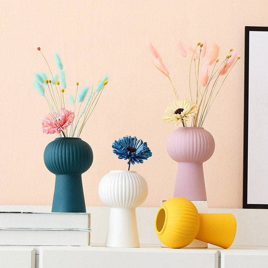 Boho Ceramic table Vase- Set of 4