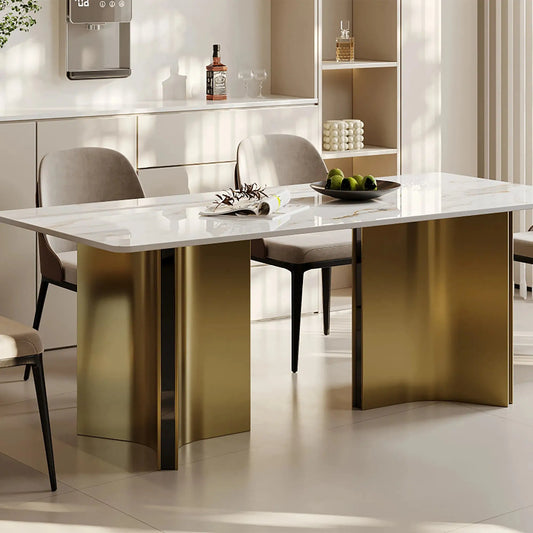 Italian marble Cross Style luxurious Dining Table 6 seater